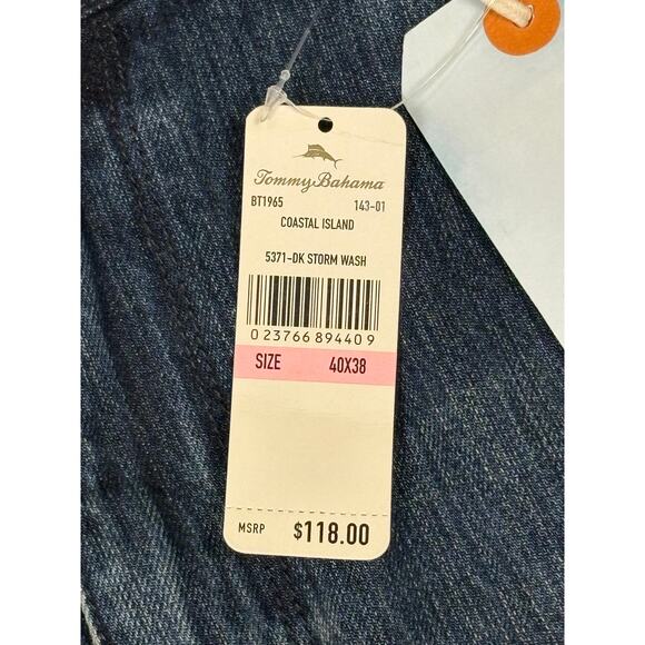 NWT Tommy Bahama Coastal Island Straight Leg Jeans Men's 40x38 Medium Wash - Picture 9 of 11